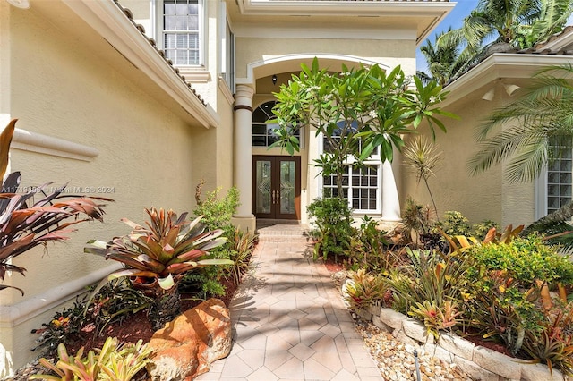 view of exterior entry with french doors