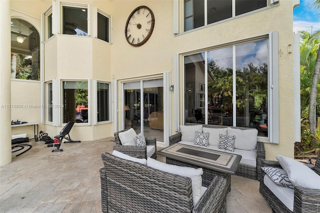 view of patio with an outdoor hangout area