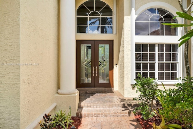 view of exterior entry with french doors