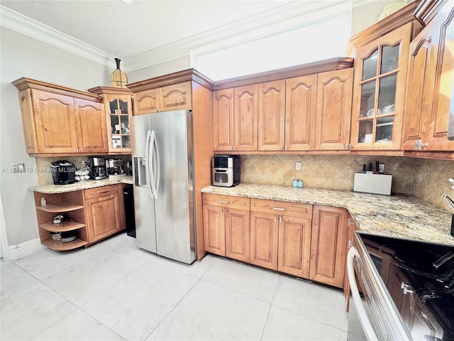 bathroom featuring tile patterned flooring, separate shower and tub, an inviting chandelier, and vanity