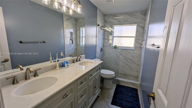 760 SW 190th Ave, Pembroke Pines, FL 33029 - full bathroom featuring a walk in shower, toilet, a sink, and double vanity
