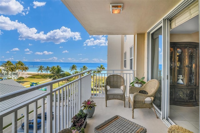 balcony with a water view