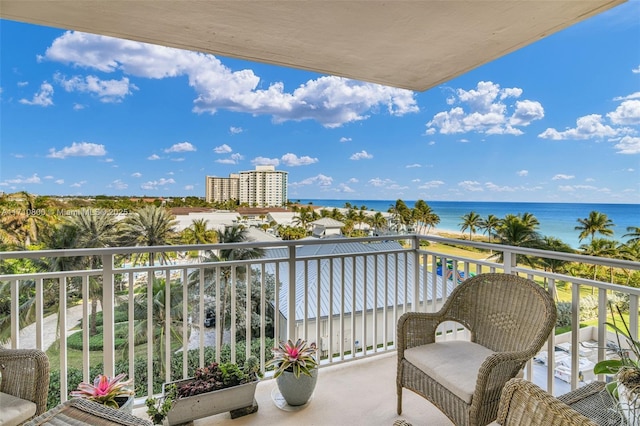 balcony with a water view