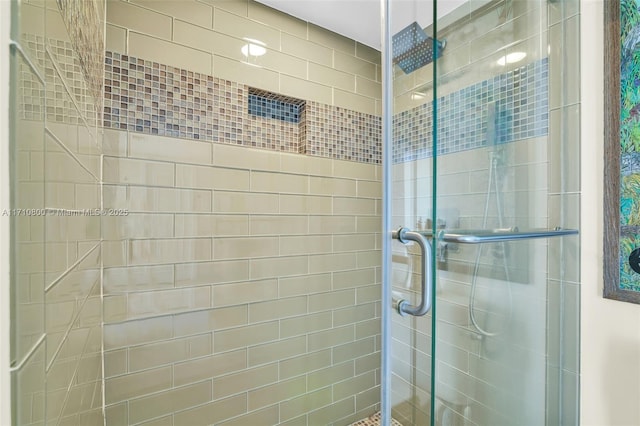 bathroom featuring walk in shower