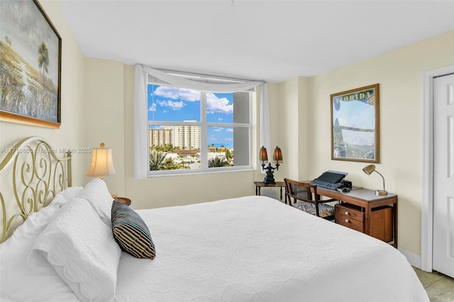 bedroom featuring light hardwood / wood-style flooring