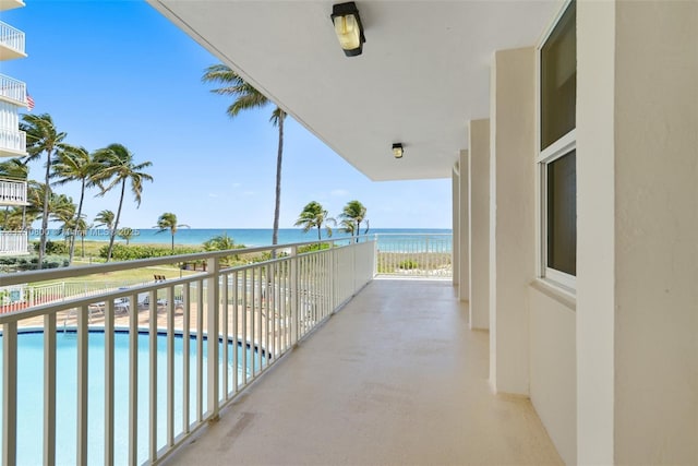 balcony with a water view