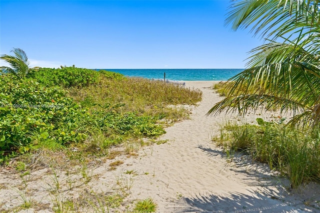 property view of water with a view of the beach