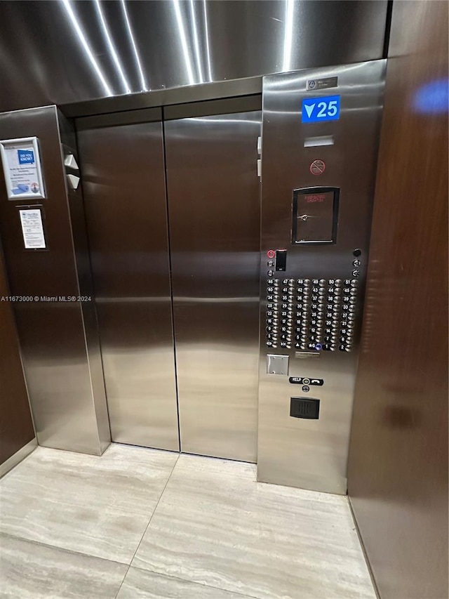 interior details featuring elevator