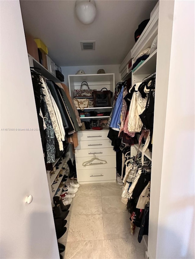 view of walk in closet