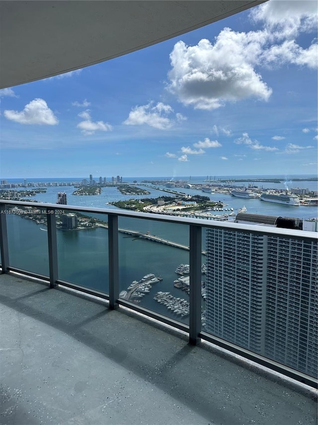 balcony with a water view