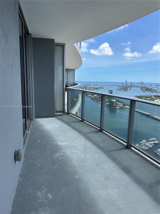 balcony with a water view