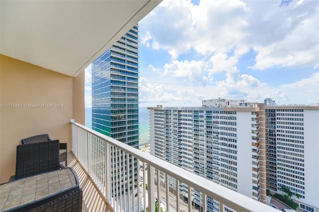 balcony with a water view