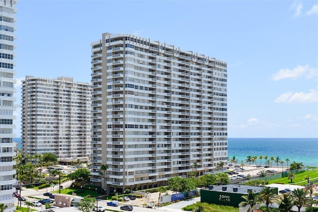 view of property with a water view