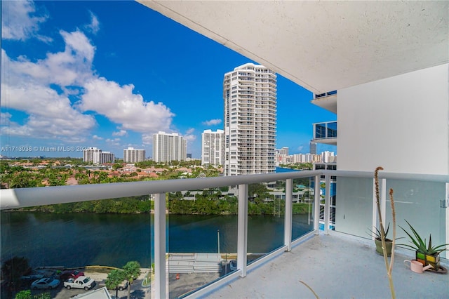 balcony with a water view