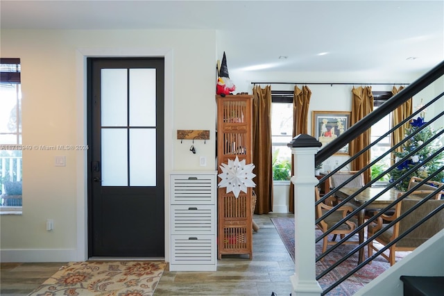 entrance foyer with hardwood / wood-style flooring