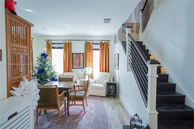 interior space with hardwood / wood-style floors