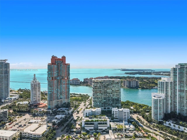 view of city with a water view