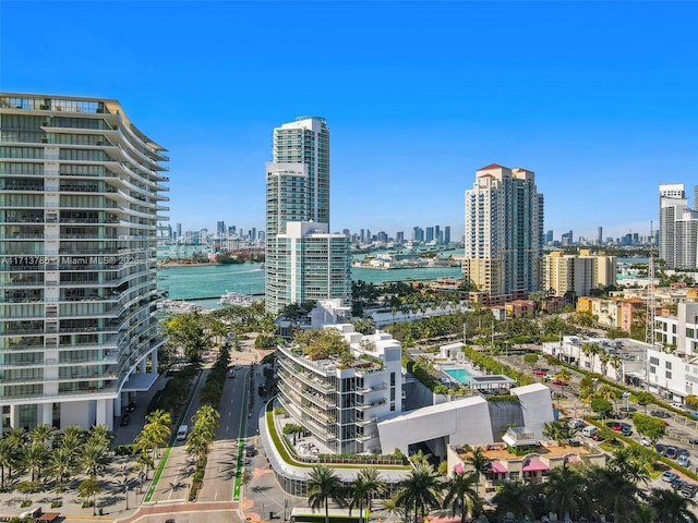 view of city featuring a water view