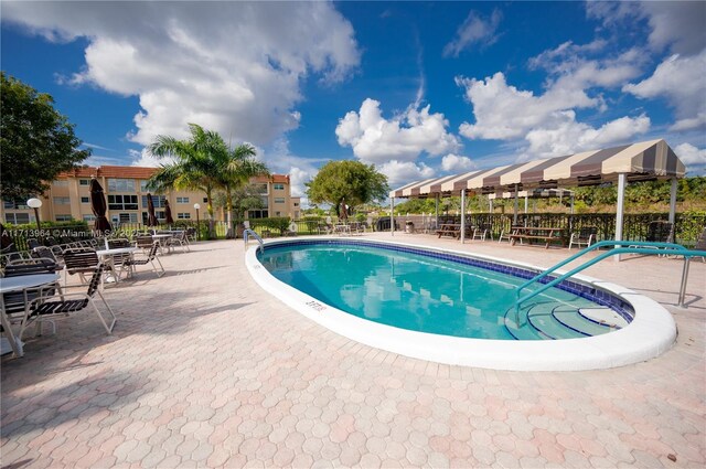 view of pool with a patio area