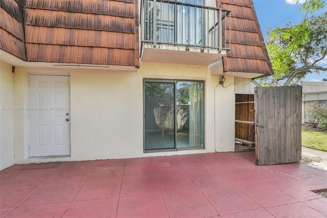 exterior space with a balcony