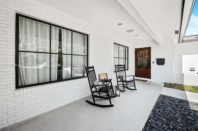 view of patio / terrace featuring covered porch