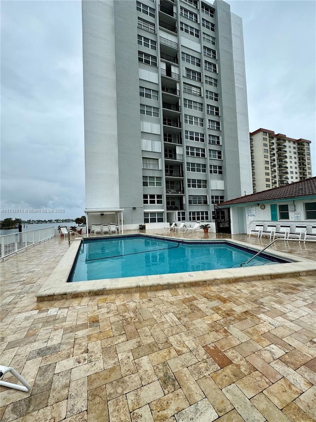 view of pool with a patio