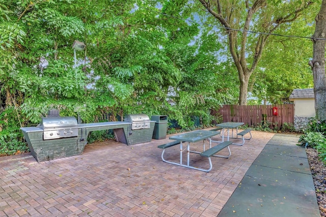 view of patio featuring grilling area