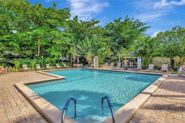 view of pool with a patio