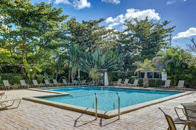 view of pool with a patio area