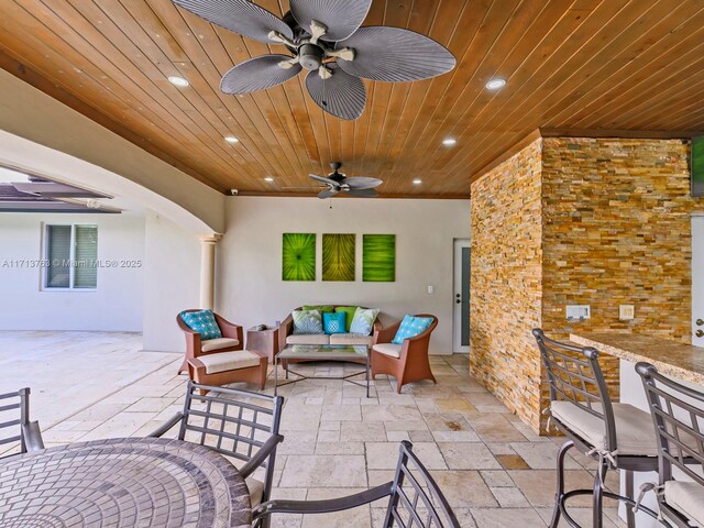 view of patio with an outdoor living space