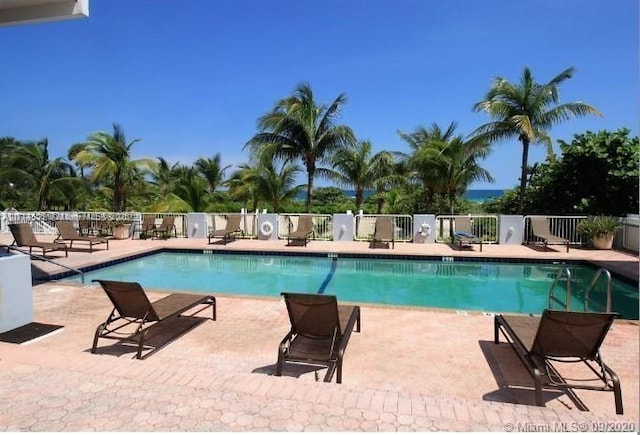 view of pool featuring a patio area