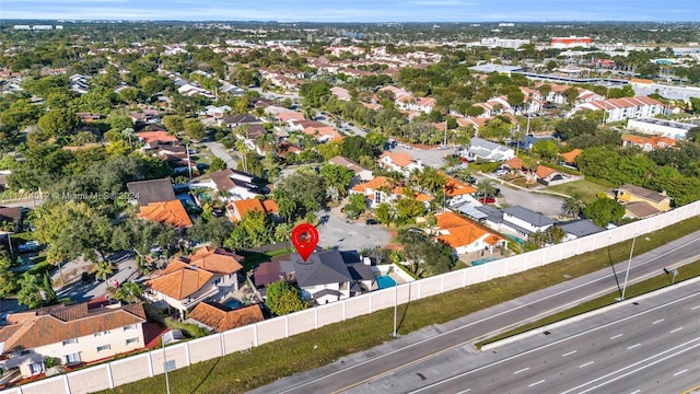 drone / aerial view with a residential view