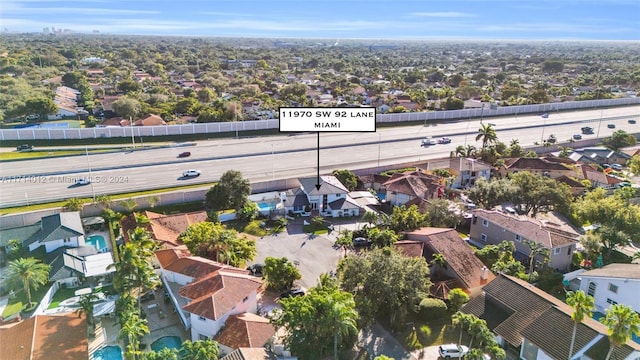 aerial view featuring a residential view