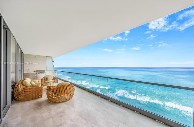 balcony with a water view