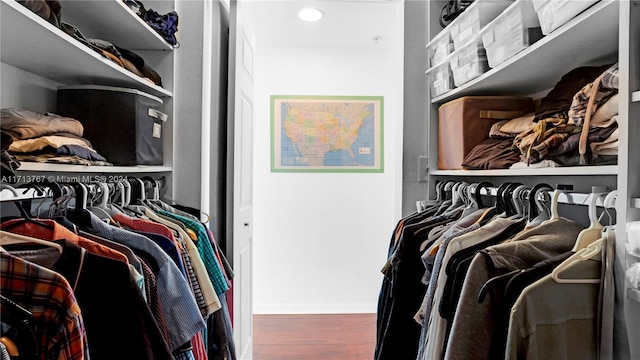 spacious closet featuring wood-type flooring