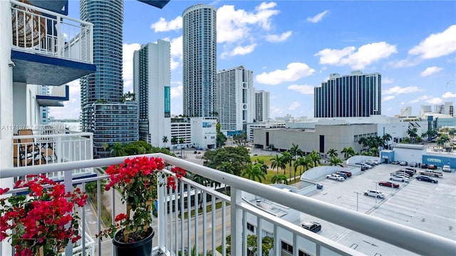 balcony with central air condition unit