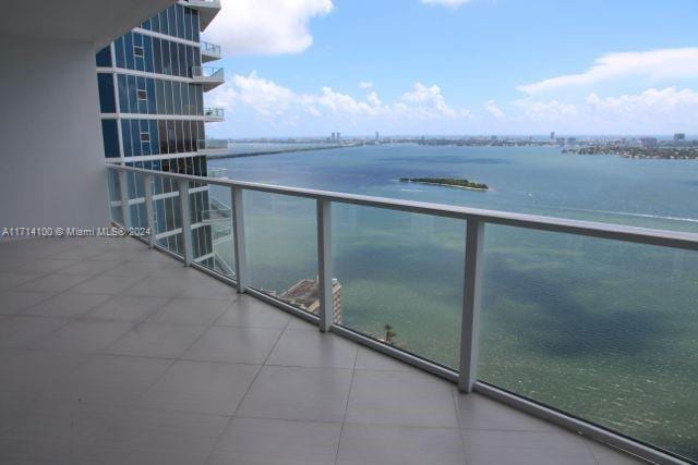 balcony with a water view