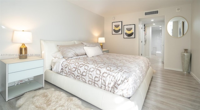 bedroom featuring light hardwood / wood-style flooring