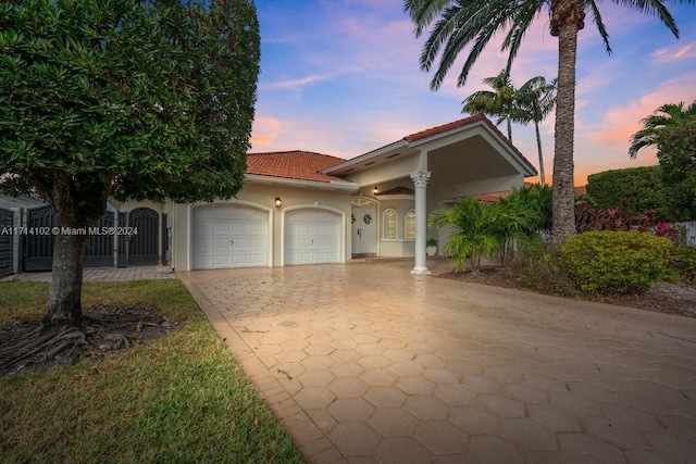 view of front of home featuring a garage