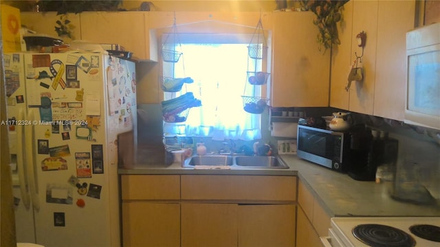 kitchen with white appliances and sink