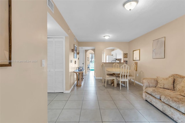 view of tiled dining room