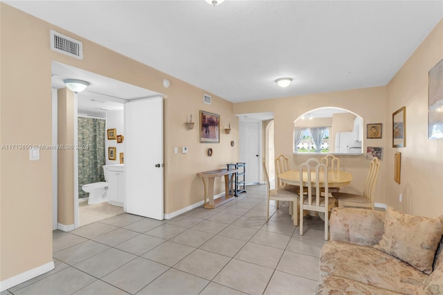 view of tiled dining area