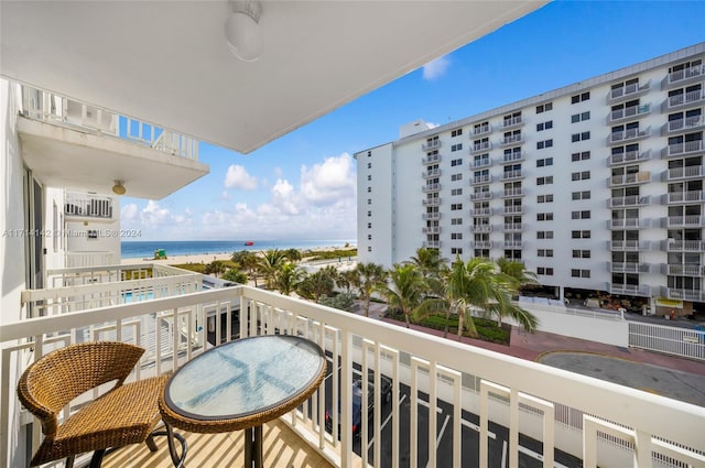 balcony with a water view