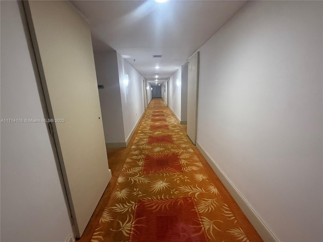 hallway featuring carpet floors