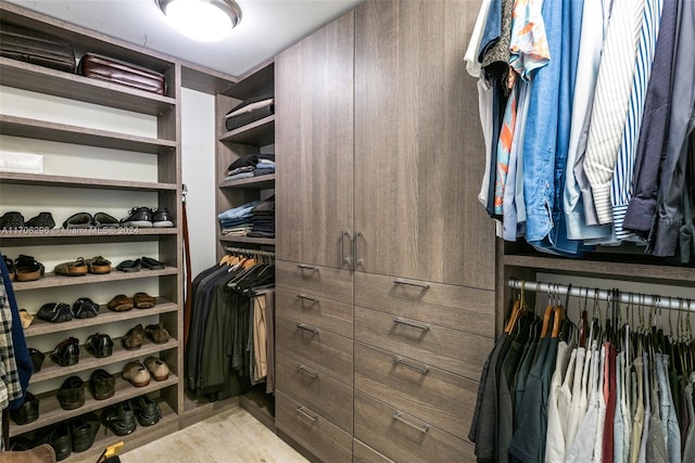 view of walk in closet