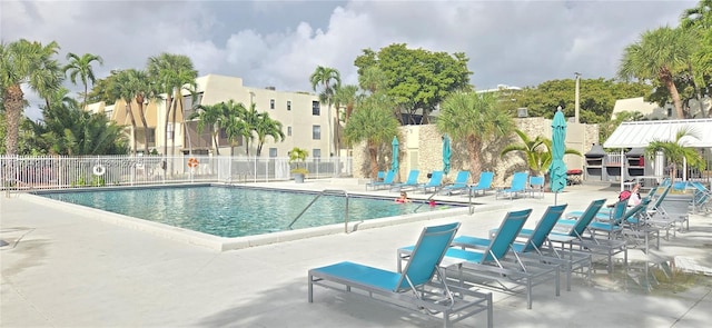 view of pool featuring a patio area