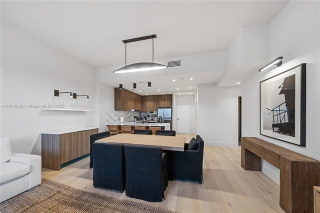 living room with light wood-type flooring