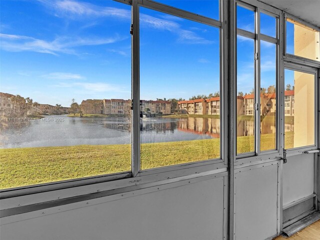 doorway with a water view