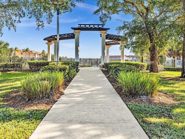 surrounding community featuring a pergola