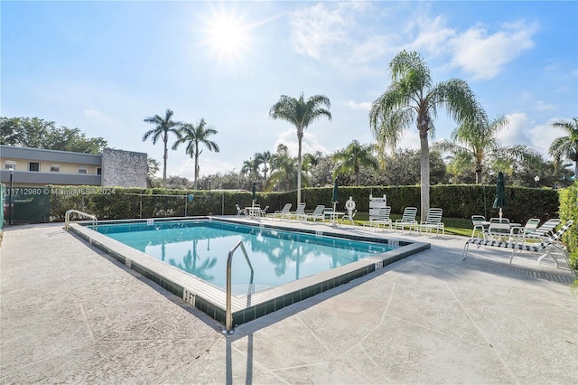 view of pool featuring a patio area